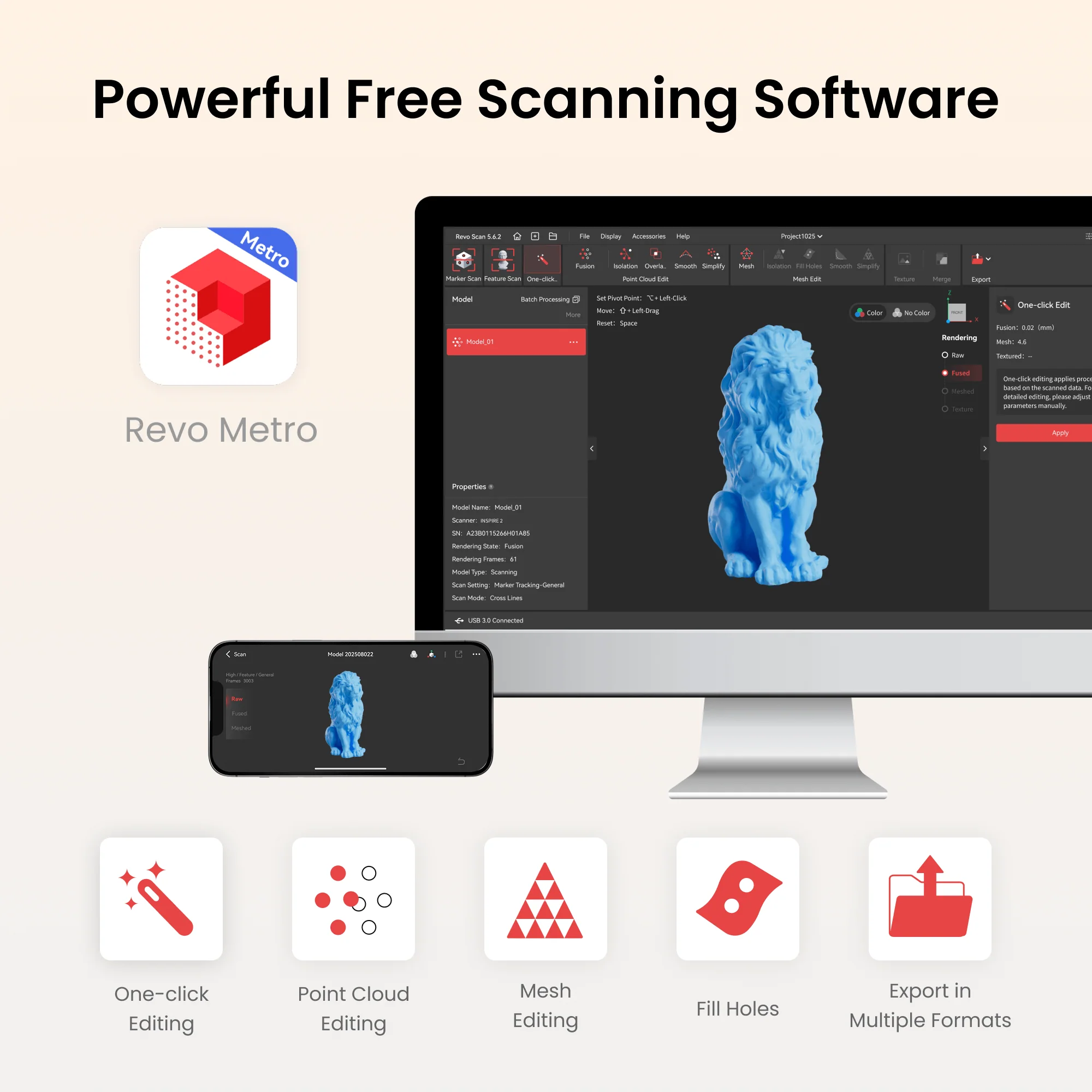 Revopoint INSPIRE 2: Wireless Infrared Laser and Structured Light 3D Scanner - Image 22